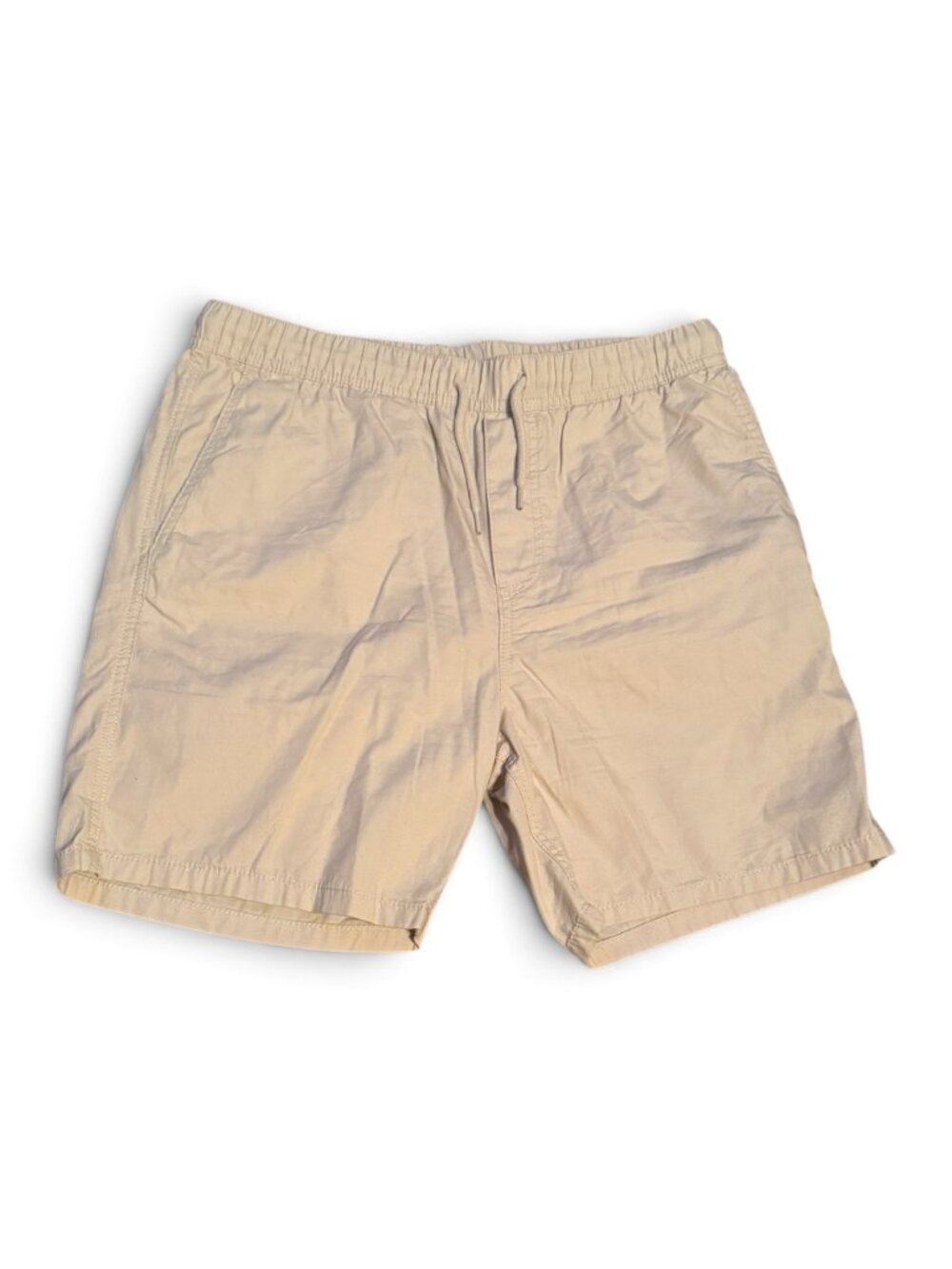 H&M Men's Beige Pull-On Drawstring Shorts Size Medium Lightweight Casual